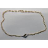 CULTURED PEARL NECKLACE ON 9CT GOLD PEARL SET CLASP 49CM