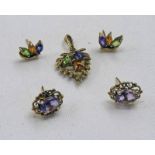 PAIR OF 9CT GOLD AMETHYST EARSTUDS, 9CT GOLD AMETHYST,