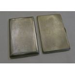 2 SILVER ENGINE TURNED CARD CASES - 393G