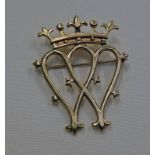 SCOTTISH 9CT GOLD LUCKENBOOTH BROOCH, EDINBURGH 1971 - 4.5CM TALL, 8.