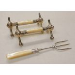 SILVER & MOTHER OF PEARL PICKLE FORK,