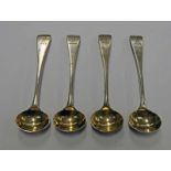 4 SILVER SALT SPOONS, LONDON 1833 - TOTAL WEIGHT : 1.