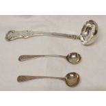 2 SILVER SALT SPOONS LONDON 1812 & LONDON 1795,