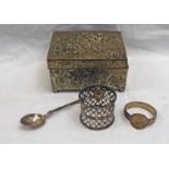 SILVER NAPKIN RING WITH CELTIC DESIGN, BIRMINGHAM 1951, SILVER NAPKIN RING WITH PIERCED DECORATION,
