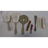 SILVER MOUNTED COMBS, 2 HAND MIRRORS,