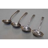 4 SILVER TODDY LADLES BY WILLIAM ELEY & WILLIAM FEARN, LONDON 1804 - TOTAL WEIGHT : 6.