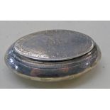 OVAL SILVER SNUFF BOX,