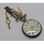 SILVER OPEN FACE POCKET WATCH