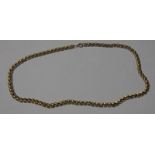 YELLOW METAL FLATLINK NECKLACE, THE LOOP MARKED 12K - 22.