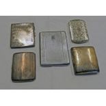 3 SILVER CARD CASES - 228 G & 2 OTHERS