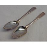 2 ABERDEEN SILVER TEASPOONS BY WILLIAM JAMIESON MARKED A WJ A