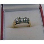 18CT GOLD 3 STONE DIAMOND SET RING