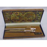 CASED SHEAFFER GOLD PLATED PEN SET,