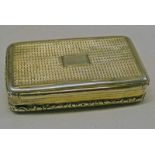 SILVER GILT SNUFF BOX BIRMINGHAM 1825 WITH GILDED INTERIOR