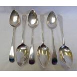 SET OF 6 SCOTTISH PROVINCIAL SILVER TABLE SPOONS, JAMES ERSKINE,