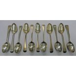 10 SILVER TEASPOONS, LONDON 1833 - TOTAL WEIGHT : 7.