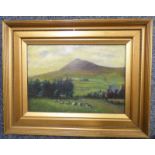 GILT FRAMED 19TH CENTURY OIL PAINTING OF A RURAL SCENE 22 X 32CM