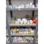 LARGE SELECTION OF PORCELAIN GLASSWARE ETC INCLUDING PORTMEIRION GREEK KEY DESIGN STORAGE JARS,