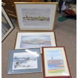 ERIC AULD SIGNED ARTISTS PROOF DUNDEE, VARIOUS OTHER PICTURES, KIRKCUDBRIGHT,