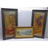 FRAMED WATERCOLOUR LANDSCAPE WITH RIVER WITH LABEL TO REVERSE COLLINWOOD SMITH - 22 X 50 CMS AND