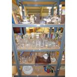 LARGE SELECTION OF VARIOUS GLASSES, CERAMICS, DRESSING TABLE SET,