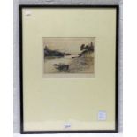 JACKSON SIMPSON LUSS STRAITS, LOCH LOMOND SIGNED FRAMED ETCHING 14.