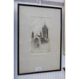 JACKSON SIMPSON, ST MACHAR CATHEDRAL, SIGNED , FRAMED ETCHING,
