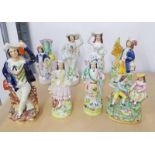 8 VARIOUS 19TH CENTURY STAFFORDSHIRE POTTERY FIGURES
