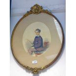 ALEX HAMESLEY PORTRAIT OF GEORGE SAMUEL HITCHCOCK 1862 GILT FRAMED WATERCOLOUR SKETCH SIGNED IN