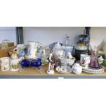 LARGE SELECTION OF VARIOUS PORCELAIN GLASSWARE BOOKS ETC INCLUDING ART POTTERY VASE,