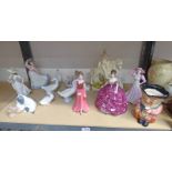 SELECTION OF VARIOUS PORCELAIN FIGURES INCLUDING STAFFORDSHIRE POTTERY SIR REDVERS BULLER COALPORT