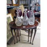 2 LARGE GOBLETS IN RED GLASS,