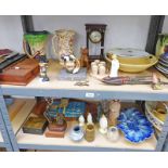 SELECTION OF VARIOUS PORCELAIN ETC INCLUDING BURLEIGH WARE JUG, ART POTTERY VASES,