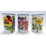 SET OF 3 WEMYSS WARE DECORATED WITH FLOWERS,