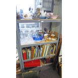 LARGE SELECTION OF VARIOUS PORCELAIN, GLASSWARE, BOOKS,