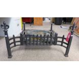 CAST IRON FIRE GRATE WITH ELECTRIC FIRE