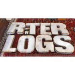 SELECTION OF SHOP FRONT TIN LETTERS 31 CM TALL: L,O,G, S,R,E,R,T,