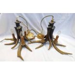 PAIR OF ANTLER CENTRE LIGHT FITTING - HEIGHT TO TOP OF HORN 30 CMS