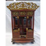 EASTERN WOODEN CABINET WITH DECORATIVE CARVING & 4 DOORS,