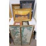 PAIR ORIENTAL FRAMED PICTURES,