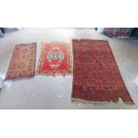 THREE EASTERN RUGS: 175 X 103 CMS,