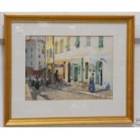 WYNNE APPERLEY, CONTINENTAL STREET SCENE, SIGNED & DATED 1912, GILT FRAMED WATERCOLOUR,