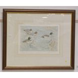 PETER PARTINGTON, GOLDENEYE, SIGNED IN PENCIL, FRAMED ETCHING,