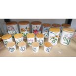 SELECTION OF VARIOUS PORTMEIRION WARE KITCHEN STORAGE JARS ON 1 SHELF