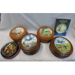 SET OF 10 LIMITED EDITION PLATES HEROES OF THE SKY IN MAHOGANY FRAMES,