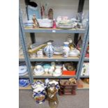 LARGE SELECTION OF VARIOUS PORCELAIN ETC INCLUDING VASES PLATES,