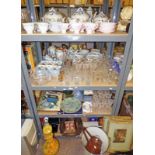 SELECTION OF VARIOUS PORCELAIN, GLASSWARE, ETC INCLUDING TUSCAN TEAWARE, GLASSES, CANTON PLATE,