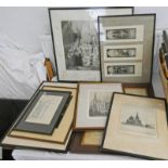 SELECTION OF ETCHING ENGRAVINGS, ETC OF ECCLESIASTICAL SUBJECTS REMBRANDT PRINT,