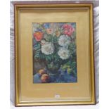 P BRACHETHI MUNCHEN VASE OF FLOWERS SIGNED FRAMED OIL PAINTING 53 X 38 CM