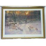 JOSEPH FARQUARSON THE SHORTENING WINTERS DAY FRAMED PRINT 51 X 76 CM